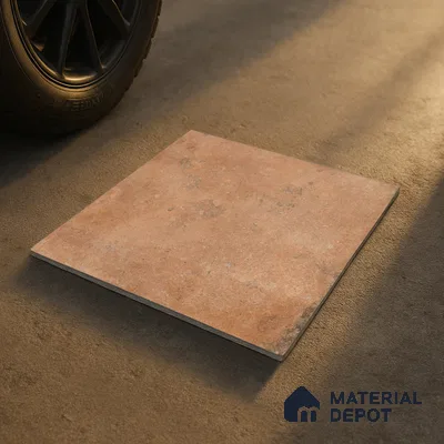 Stone Floor Tile TL 10095 Cotto | 16 x 16 inch - 12 mm thick | Vitrified Anti Skid Matte Finish Heavy Duty Parking Tile | Ideal For Outdoor, High Traffic Areas, Terrace | Pattern Alignment May Vary | 2-3 mm Spacer is Mandatory