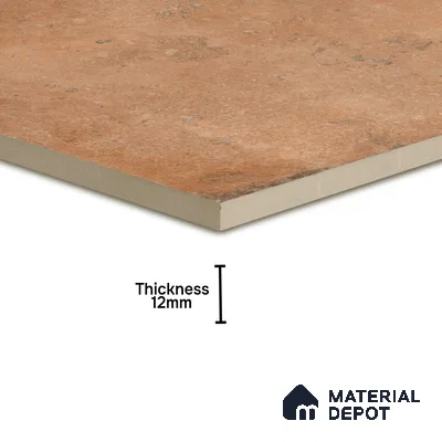 Stone Floor Tile TL 10095 Cotto | 16 x 16 inch - 12 mm thick | Vitrified Anti Skid Matte Finish Heavy Duty Parking Tile | Ideal For Outdoor, High Traffic Areas, Terrace | Pattern Alignment May Vary | 2-3 mm Spacer is Mandatory