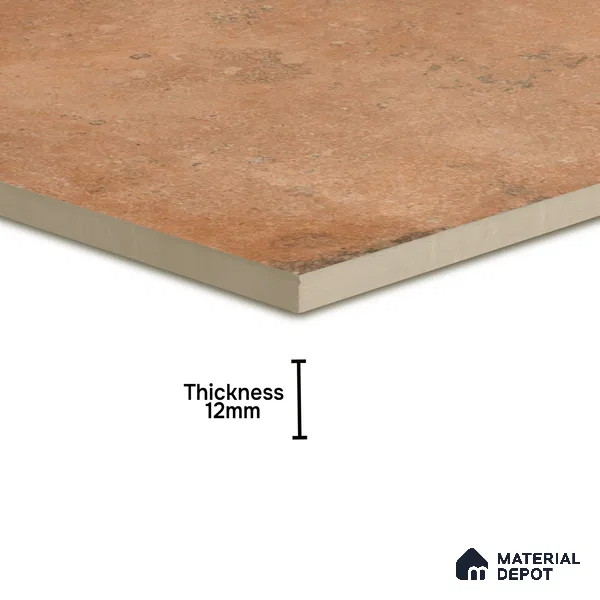 Stone Floor Tile TL 10095 Cotto | 16 x 16 inch - 12 mm thick | Vitrified Anti Skid Matte Finish Heavy Duty Parking Tile | Ideal For Outdoor, High Traffic Areas, Terrace | Pattern Alignment May Vary | 2-3 mm Spacer is Mandatory