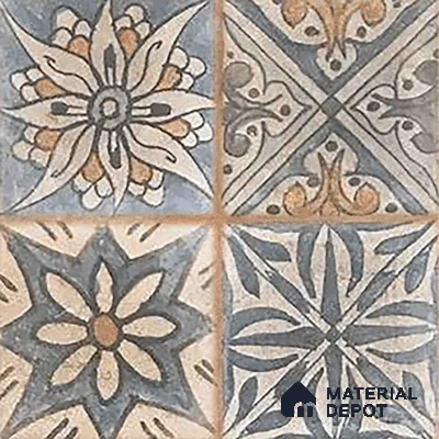 Subway Floor Tile TL 10095 D Cotto Decor 8 x 8 inch Matte Finish Vitrified Anti Skid Tile - 12 mm | 4 Random Design | Suitable For Balcony, Patio, Bathroom | Please Expect a Slight Variation of Pattern