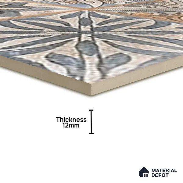 Subway Floor Tile TL 10095 D Cotto Decor 8 x 8 inch Matte Finish Vitrified Anti Skid Tile - 12 mm | 4 Random Design | Suitable For Balcony, Patio, Bathroom | Please Expect a Slight Variation of Pattern