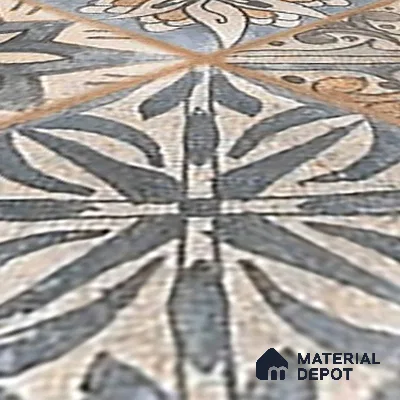 Subway Floor Tile TL 10095 D Cotto Decor 8 x 8 inch Matte Finish Vitrified Anti Skid Tile - 12 mm | 4 Random Design | Suitable For Balcony, Patio, Bathroom | Please Expect a Slight Variation of Pattern