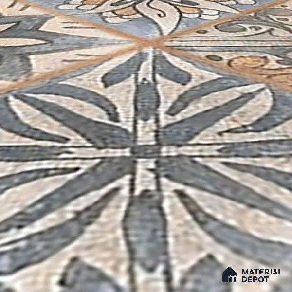 Subway Floor Tile TL 10095 D Cotto Decor 8 x 8 inch Matte Finish Vitrified Anti Skid Tile - 12 mm | 4 Random Design | Suitable For Balcony, Patio, Bathroom | Please Expect a Slight Variation of Pattern