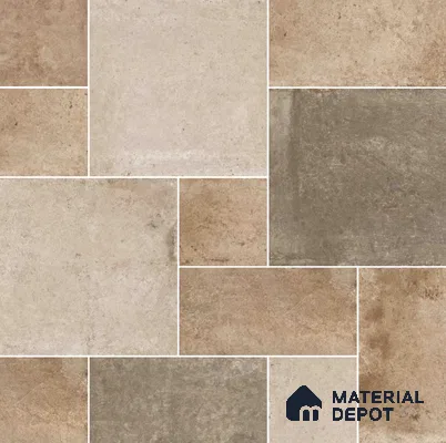 Stone Floor Tile TL 10099 Rust Natural | 16 x 16 inch - 12 mm thick | Vitrified Anti Skid Matte Finish Heavy Duty Parking Tile | Ideal For Bathroom, High Traffic Areas, Terrace | Pattern Alignment May Vary | 2-3 mm Spacer is Mandatory