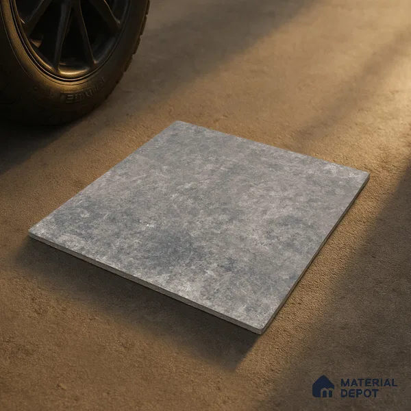 Stone Floor Tile TL 10098 Rust Grey | 16 x 16 inch - 12 mm thick | Vitrified Anti Skid Matte Finish Heavy Duty Parking Tile | Ideal For Outdoor, High Traffic Areas, Bathroom | Pattern Alignment May Vary | 2-3 mm Spacer is Mandatory