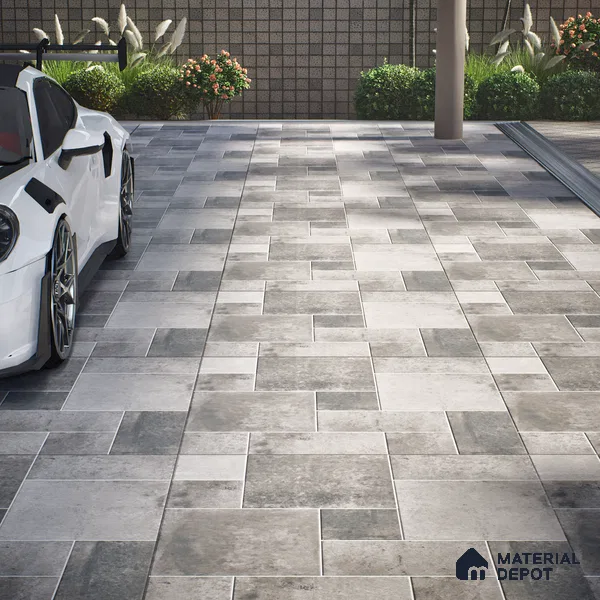 Stone Floor Tile TL 10098 Rust Grey | 16 x 16 inch - 12 mm thick | Vitrified Anti Skid Matte Finish Heavy Duty Parking Tile | Ideal For Outdoor, High Traffic Areas, Bathroom | Pattern Alignment May Vary | 2-3 mm Spacer is Mandatory