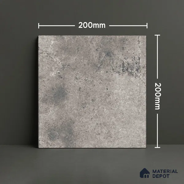 Stone Floor Tile TL 10098 C Rust Grey 8 x 8 inch Matte Finish Vitrified Anti Skid Tile - 12 mm | Suitable For Balcony, Patio, Bathroom