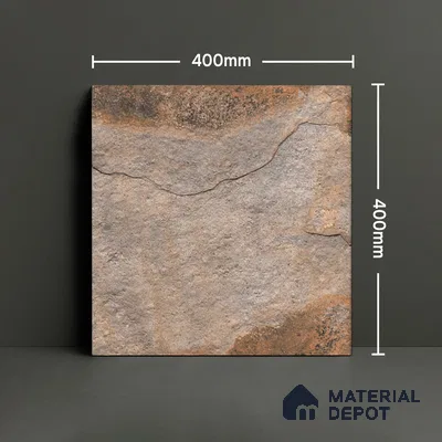 Stone Floor Tile TL 10097 Season Stone | 16 x 16 inch - 12 mm thick | Vitrified Anti Skid Matte Finish Heavy Duty Parking Tile | Ideal For Outdoor, High Traffic Areas, Terrace | Pattern Alignment May Vary | 2-3 mm Spacer is Mandatory