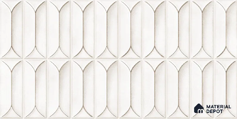Faux Subway Wall Tile TL 04688 B Capsule Solara Carpaccio White 2 ft x 1 ft Ceramic Glossy Finish - 9 mm | Suitable For Kitchen, Bathroom Walls and Backsplashes | Please Expect a Slight Variation of Pattern