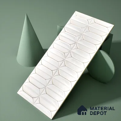 Faux Subway Wall Tile TL 04688 B Capsule Solara Carpaccio White 2 ft x 1 ft Ceramic Glossy Finish - 9 mm | Suitable For Kitchen, Bathroom Walls and Backsplashes | Please Expect a Slight Variation of Pattern