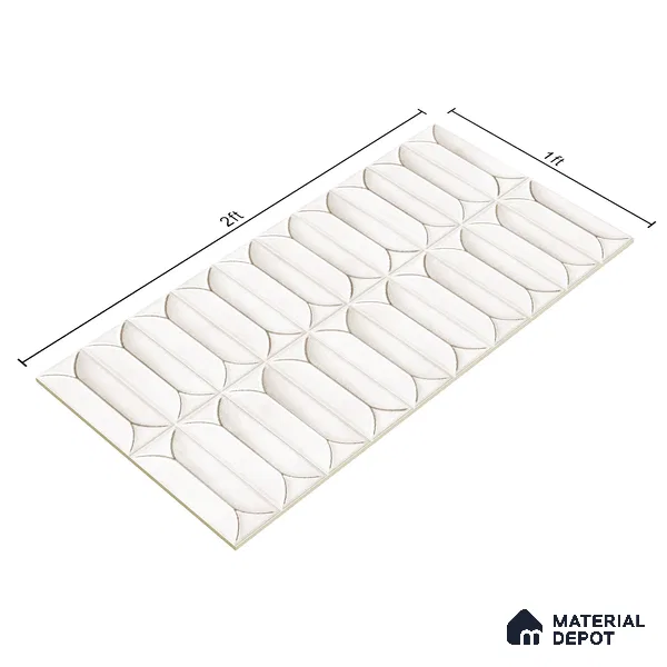 Faux Subway Wall Tile TL 04688 B Capsule Solara Carpaccio White 2 ft x 1 ft Ceramic Glossy Finish - 9 mm | Suitable For Kitchen, Bathroom Walls and Backsplashes | Please Expect a Slight Variation of Pattern