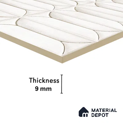 Faux Subway Wall Tile TL 04688 B Capsule Solara Carpaccio White 2 ft x 1 ft Ceramic Glossy Finish - 9 mm | Suitable For Kitchen, Bathroom Walls and Backsplashes | Please Expect a Slight Variation of Pattern