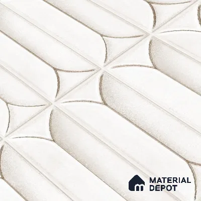 Faux Subway Wall Tile TL 04688 B Capsule Solara Carpaccio White 2 ft x 1 ft Ceramic Glossy Finish - 9 mm | Suitable For Kitchen, Bathroom Walls and Backsplashes | Please Expect a Slight Variation of Pattern