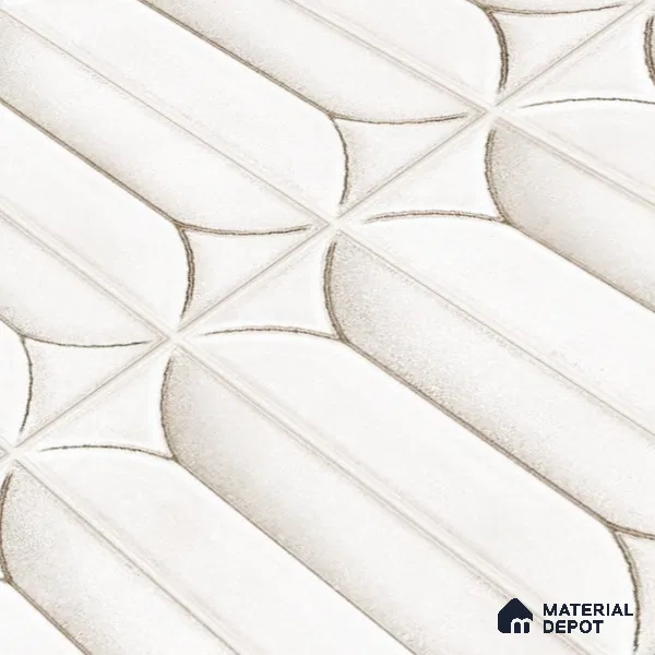 Faux Subway Wall Tile TL 04688 B Capsule Solara Carpaccio White 2 ft x 1 ft Ceramic Glossy Finish - 9 mm | Suitable For Kitchen, Bathroom Walls and Backsplashes | Please Expect a Slight Variation of Pattern