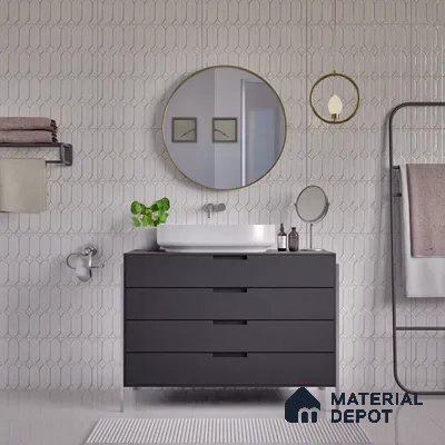 Faux Subway Wall Tile TL 04688 B Capsule Solara Carpaccio White 2 ft x 1 ft Ceramic Glossy Finish - 9 mm | Suitable For Kitchen, Bathroom Walls and Backsplashes | Please Expect a Slight Variation of Pattern