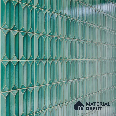 Faux Subway Wall Tile TL 04688 C Capsule Solara Tropical Blue 2 ft x 1 ft Ceramic Glossy Finish - 9 mm | Suitable For Kitchen, Bathroom Walls and Backsplashes | Please Expect a Slight Variation of Pattern (Sample)
