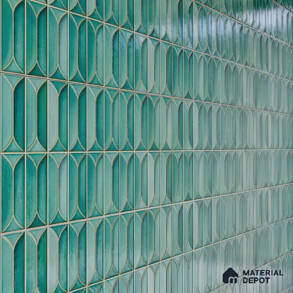 Faux Subway Wall Tile TL 04688 C Capsule Solara Tropical Blue 2 ft x 1 ft Ceramic Glossy Finish - 9 mm | Suitable For Kitchen, Bathroom Walls and Backsplashes | Please Expect a Slight Variation of Pattern (Sample)