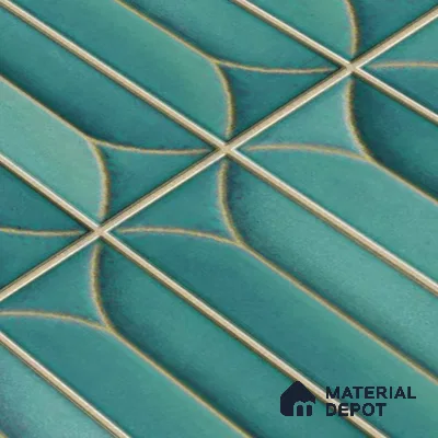 Faux Subway Wall Tile TL 04688 C Capsule Solara Tropical Blue 2 ft x 1 ft Ceramic Glossy Finish - 9 mm | Suitable For Kitchen, Bathroom Walls and Backsplashes | Please Expect a Slight Variation of Pattern (Sample)