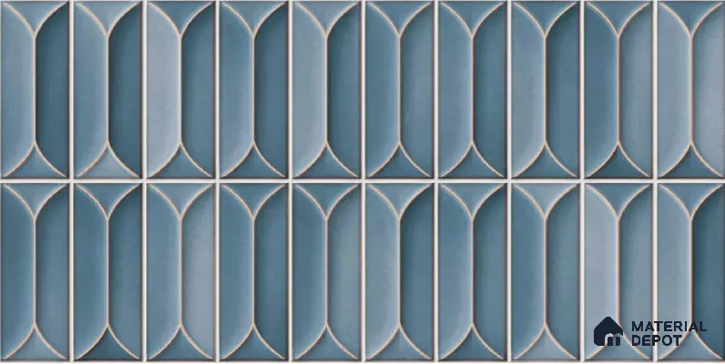 Faux Subway Wall Tile TL 04688 D Capsule Solara Loft Blue 2 ft x 1 ft Ceramic Glossy Finish - 9 mm | Suitable For Kitchen, Bathroom Walls and Backsplashes | Please Expect a Slight Variation of Pattern