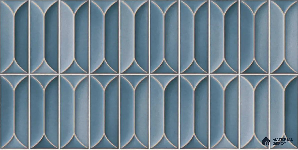 Faux Subway Wall Tile TL 04688 D Capsule Solara Loft Blue 2 ft x 1 ft Ceramic Glossy Finish - 9 mm | Suitable For Kitchen, Bathroom Walls and Backsplashes | Please Expect a Slight Variation of Pattern