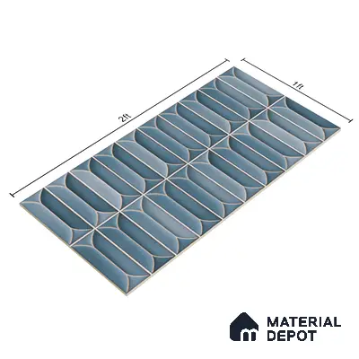 Faux Subway Wall Tile TL 04688 D Capsule Solara Loft Blue 2 ft x 1 ft Ceramic Glossy Finish - 9 mm | Suitable For Kitchen, Bathroom Walls and Backsplashes | Please Expect a Slight Variation of Pattern