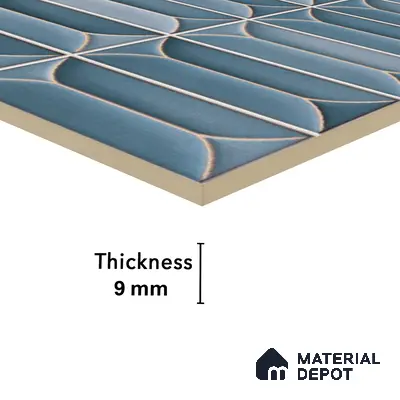 Faux Subway Wall Tile TL 04688 D Capsule Solara Loft Blue 2 ft x 1 ft Ceramic Glossy Finish - 9 mm | Suitable For Kitchen, Bathroom Walls and Backsplashes | Please Expect a Slight Variation of Pattern