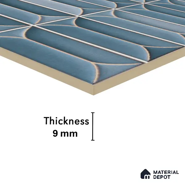 Faux Subway Wall Tile TL 04688 D Capsule Solara Loft Blue 2 ft x 1 ft Ceramic Glossy Finish - 9 mm | Suitable For Kitchen, Bathroom Walls and Backsplashes | Please Expect a Slight Variation of Pattern