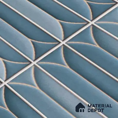 Faux Subway Wall Tile TL 04688 D Capsule Solara Loft Blue 2 ft x 1 ft Ceramic Glossy Finish - 9 mm | Suitable For Kitchen, Bathroom Walls and Backsplashes | Please Expect a Slight Variation of Pattern