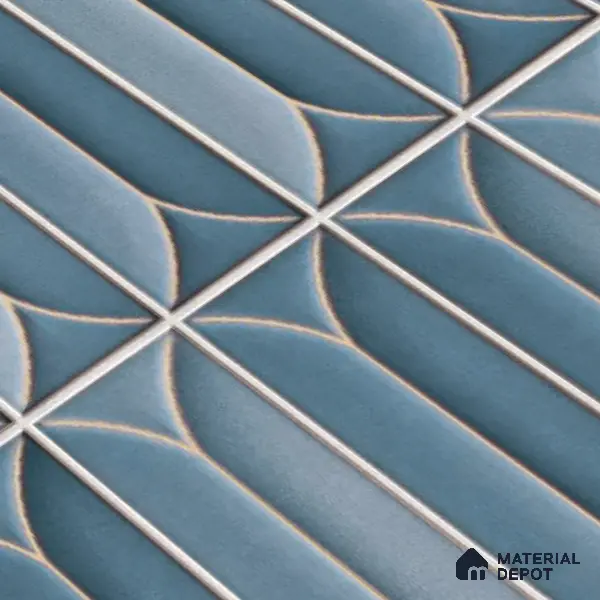Faux Subway Wall Tile TL 04688 D Capsule Solara Loft Blue 2 ft x 1 ft Ceramic Glossy Finish - 9 mm | Suitable For Kitchen, Bathroom Walls and Backsplashes | Please Expect a Slight Variation of Pattern
