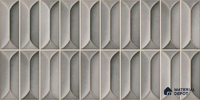 Faux Subway Wall Tile TL 04688 F Capsule Solara Eclipse Grey 2 ft x 1 ft Ceramic Glossy Finish - 9 mm | Suitable For Kitchen, Bathroom Walls and Backsplashes | Please Expect a Slight Variation of Pattern (Sample)