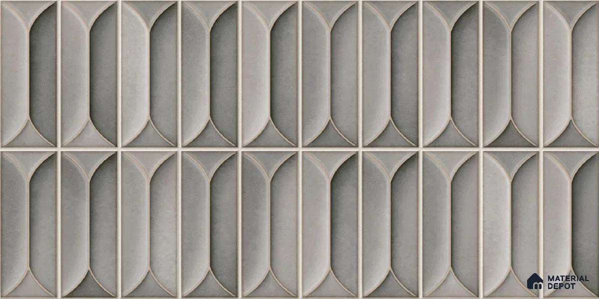 Faux Subway Wall Tile TL 04688 F Capsule Solara Eclipse Grey 2 ft x 1 ft Ceramic Glossy Finish - 9 mm | Suitable For Kitchen, Bathroom Walls and Backsplashes | Please Expect a Slight Variation of Pattern (Sample)