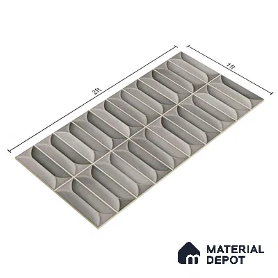 Faux Subway Wall Tile TL 04688 F Capsule Solara Eclipse Grey 2 ft x 1 ft Ceramic Glossy Finish - 9 mm | Suitable For Kitchen, Bathroom Walls and Backsplashes | Please Expect a Slight Variation of Pattern (Sample)