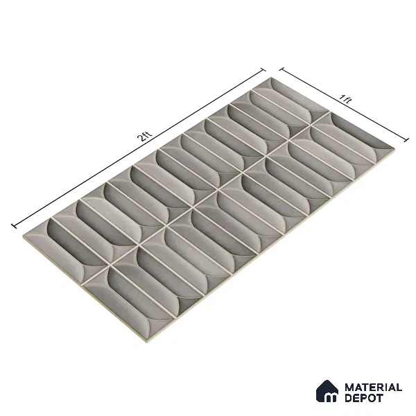 Faux Subway Wall Tile TL 04688 F Capsule Solara Eclipse Grey 2 ft x 1 ft Ceramic Glossy Finish - 9 mm | Suitable For Kitchen, Bathroom Walls and Backsplashes | Please Expect a Slight Variation of Pattern (Sample)