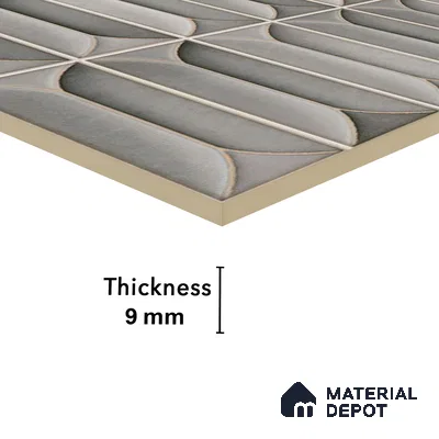 Faux Subway Wall Tile TL 04688 F Capsule Solara Eclipse Grey 2 ft x 1 ft Ceramic Glossy Finish - 9 mm | Suitable For Kitchen, Bathroom Walls and Backsplashes | Please Expect a Slight Variation of Pattern (Sample)
