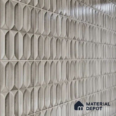 Faux Subway Wall Tile TL 04688 F Capsule Solara Eclipse Grey 2 ft x 1 ft Ceramic Glossy Finish - 9 mm | Suitable For Kitchen, Bathroom Walls and Backsplashes | Please Expect a Slight Variation of Pattern (Sample)