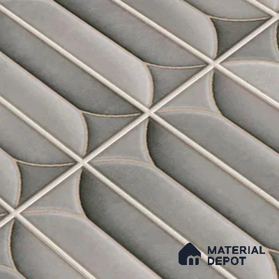 Faux Subway Wall Tile TL 04688 F Capsule Solara Eclipse Grey 2 ft x 1 ft Ceramic Glossy Finish - 9 mm | Suitable For Kitchen, Bathroom Walls and Backsplashes | Please Expect a Slight Variation of Pattern (Sample)