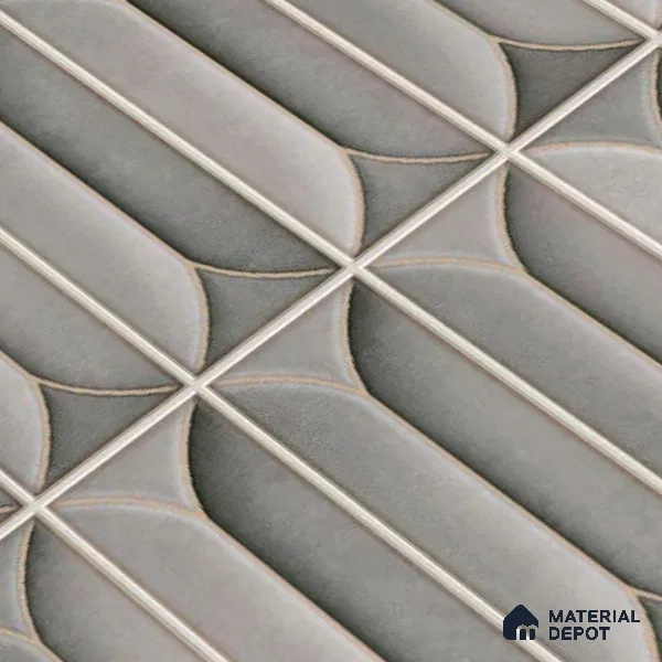Faux Subway Wall Tile TL 04688 F Capsule Solara Eclipse Grey 2 ft x 1 ft Ceramic Glossy Finish - 9 mm | Suitable For Kitchen, Bathroom Walls and Backsplashes | Please Expect a Slight Variation of Pattern (Sample)