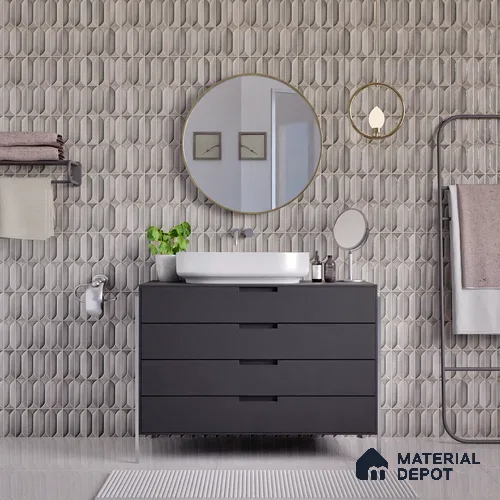 Faux Subway Wall Tile TL 04688 F Capsule Solara Eclipse Grey 2 ft x 1 ft Ceramic Glossy Finish - 9 mm | Suitable For Kitchen, Bathroom Walls and Backsplashes | Please Expect a Slight Variation of Pattern