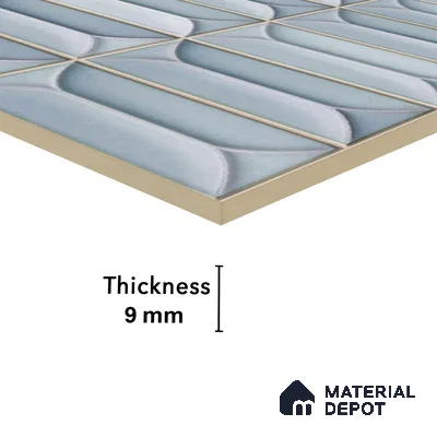 Faux Subway Wall Tile TL 04688 Capsule Solara Fairy Blue 2 ft x 1 ft Ceramic Glossy Finish - 9 mm | Suitable For Kitchen, Bathroom Walls and Backsplashes | Please Expect a Slight Variation of Pattern (Sample)