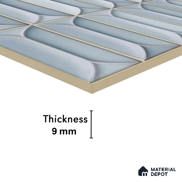 Faux Subway Wall Tile TL 04688 Capsule Solara Fairy Blue 2 ft x 1 ft Ceramic Glossy Finish - 9 mm | Suitable For Kitchen, Bathroom Walls and Backsplashes | Please Expect a Slight Variation of Pattern (Sample)