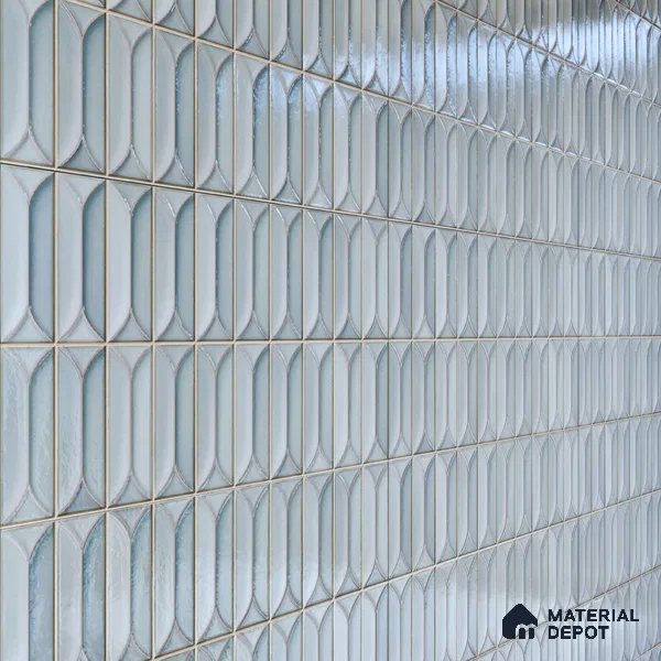 Faux Subway Wall Tile TL 04688 Capsule Solara Fairy Blue 2 ft x 1 ft Ceramic Glossy Finish - 9 mm | Suitable For Kitchen, Bathroom Walls and Backsplashes | Please Expect a Slight Variation of Pattern (Sample)