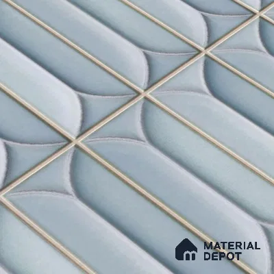 Faux Subway Wall Tile TL 04688 Capsule Solara Fairy Blue 2 ft x 1 ft Ceramic Glossy Finish - 9 mm | Suitable For Kitchen, Bathroom Walls and Backsplashes | Please Expect a Slight Variation of Pattern (Sample)