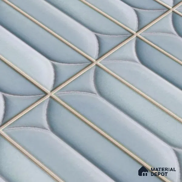 Faux Subway Wall Tile TL 04688 Capsule Solara Fairy Blue 2 ft x 1 ft Ceramic Glossy Finish - 9 mm | Suitable For Kitchen, Bathroom Walls and Backsplashes | Please Expect a Slight Variation of Pattern (Sample)