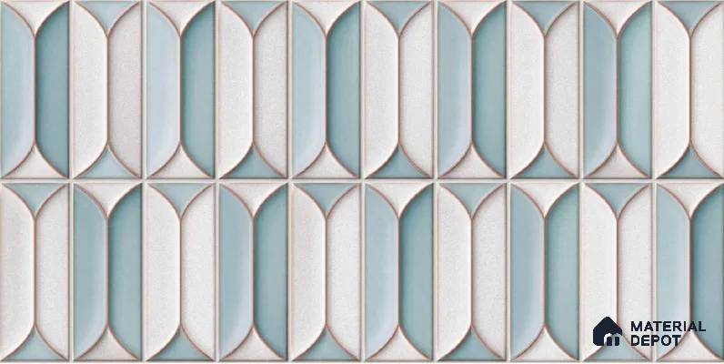 Faux Subway Wall Tile TL 04688 G Capsule Solara Boreal Blue 2 ft x 1 ft Ceramic Glossy Finish - 9 mm | Suitable For Kitchen, Bathroom Walls and Backsplashes | Please Expect a Slight Variation of Pattern (Sample)