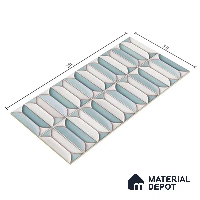 Faux Subway Wall Tile TL 04688 G Capsule Solara Boreal Blue 2 ft x 1 ft Ceramic Glossy Finish - 9 mm | Suitable For Kitchen, Bathroom Walls and Backsplashes | Please Expect a Slight Variation of Pattern (Sample)