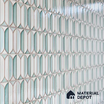 Faux Subway Wall Tile TL 04688 G Capsule Solara Boreal Blue 2 ft x 1 ft Ceramic Glossy Finish - 9 mm | Suitable For Kitchen, Bathroom Walls and Backsplashes | Please Expect a Slight Variation of Pattern (Sample)