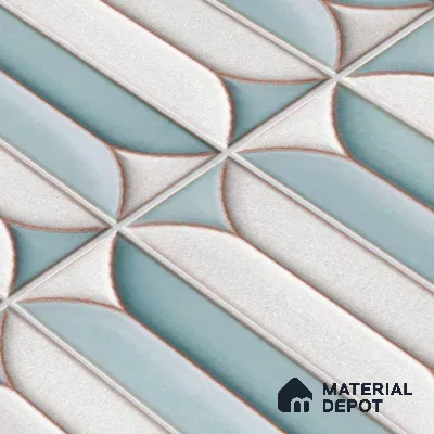 Faux Subway Wall Tile TL 04688 G Capsule Solara Boreal Blue 2 ft x 1 ft Ceramic Glossy Finish - 9 mm | Suitable For Kitchen, Bathroom Walls and Backsplashes | Please Expect a Slight Variation of Pattern (Sample)