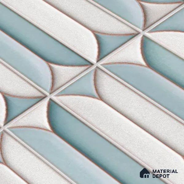 Faux Subway Wall Tile TL 04688 G Capsule Solara Boreal Blue 2 ft x 1 ft Ceramic Glossy Finish - 9 mm | Suitable For Kitchen, Bathroom Walls and Backsplashes | Please Expect a Slight Variation of Pattern (Sample)