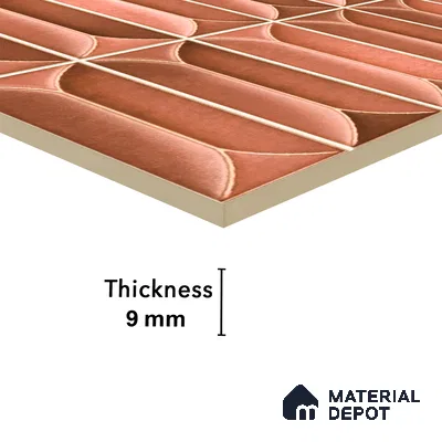 Faux Subway Wall Tile TL 04688 H Capsule Solara Mocha Brown 2 ft x 1 ft Ceramic Glossy Finish - 9 mm | Suitable For Kitchen, Bathroom Walls and Backsplashes | Please Expect a Slight Variation of Pattern (Sample)