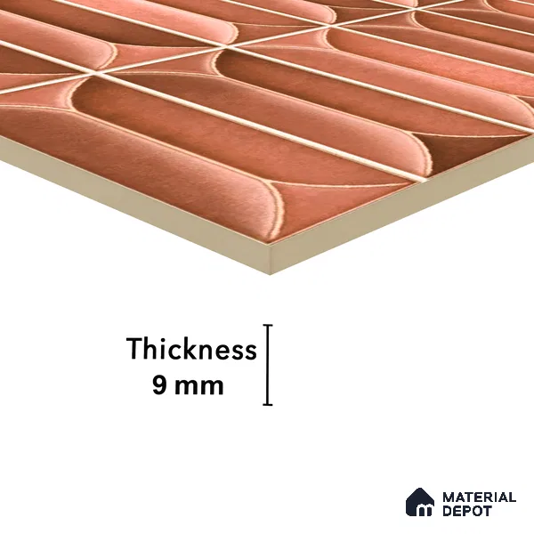 Faux Subway Wall Tile TL 04688 H Capsule Solara Mocha Brown 2 ft x 1 ft Ceramic Glossy Finish - 9 mm | Suitable For Kitchen, Bathroom Walls and Backsplashes | Please Expect a Slight Variation of Pattern (Sample)